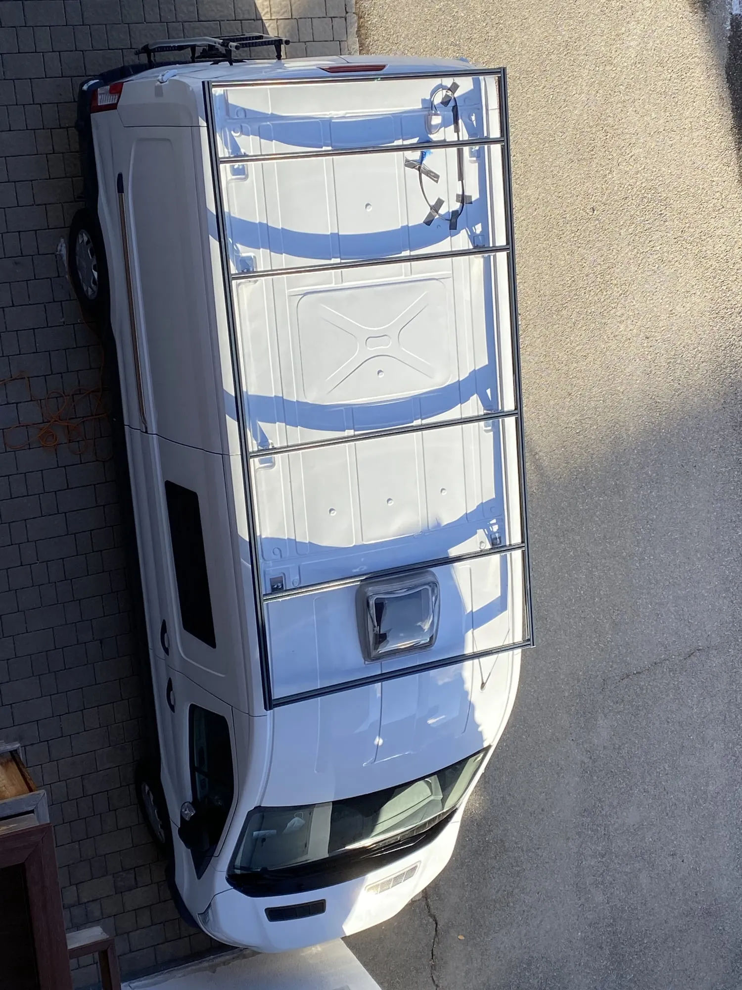 Die Querträger von schräg oben