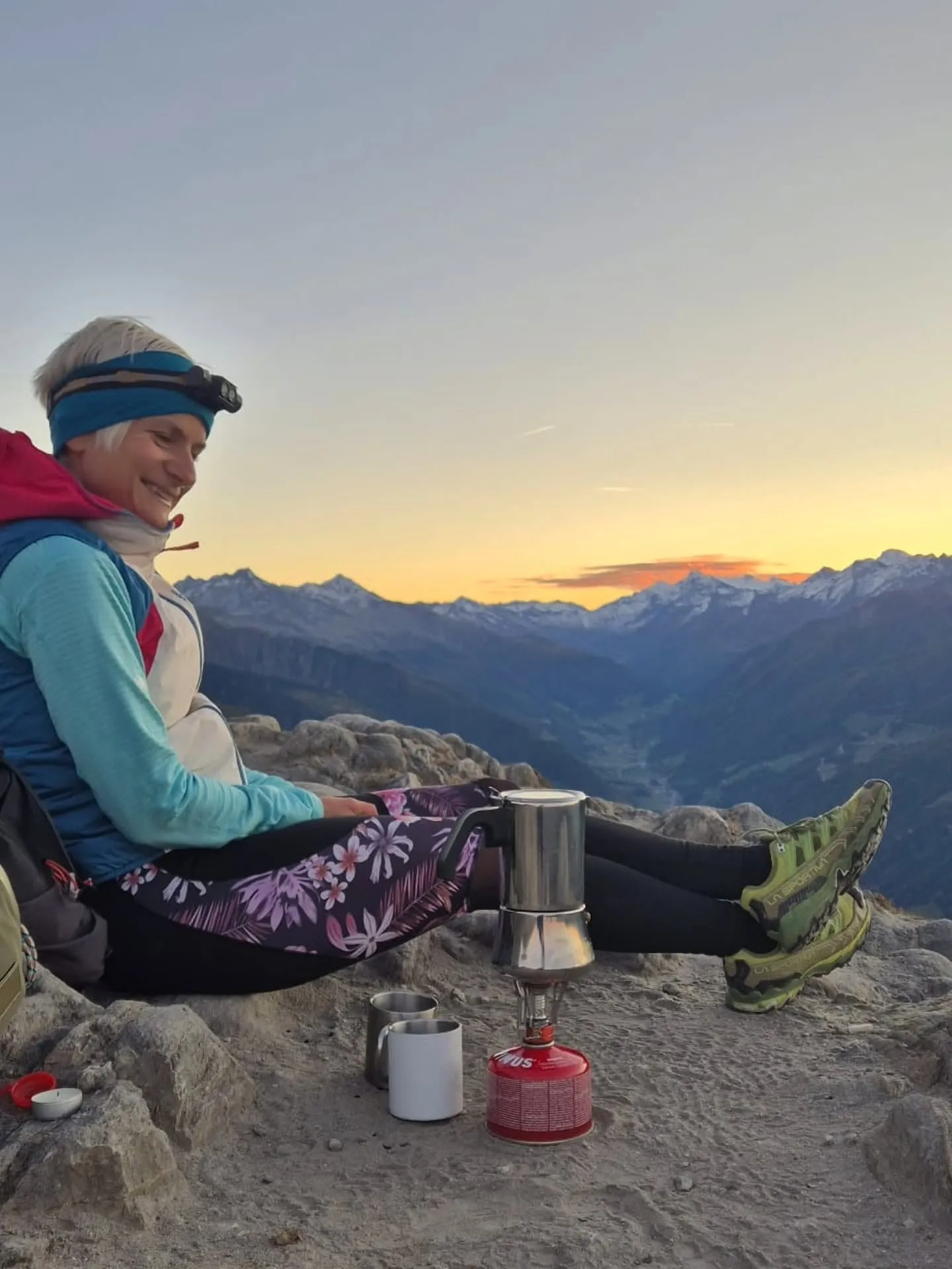 Pause mit Blick über die Berge