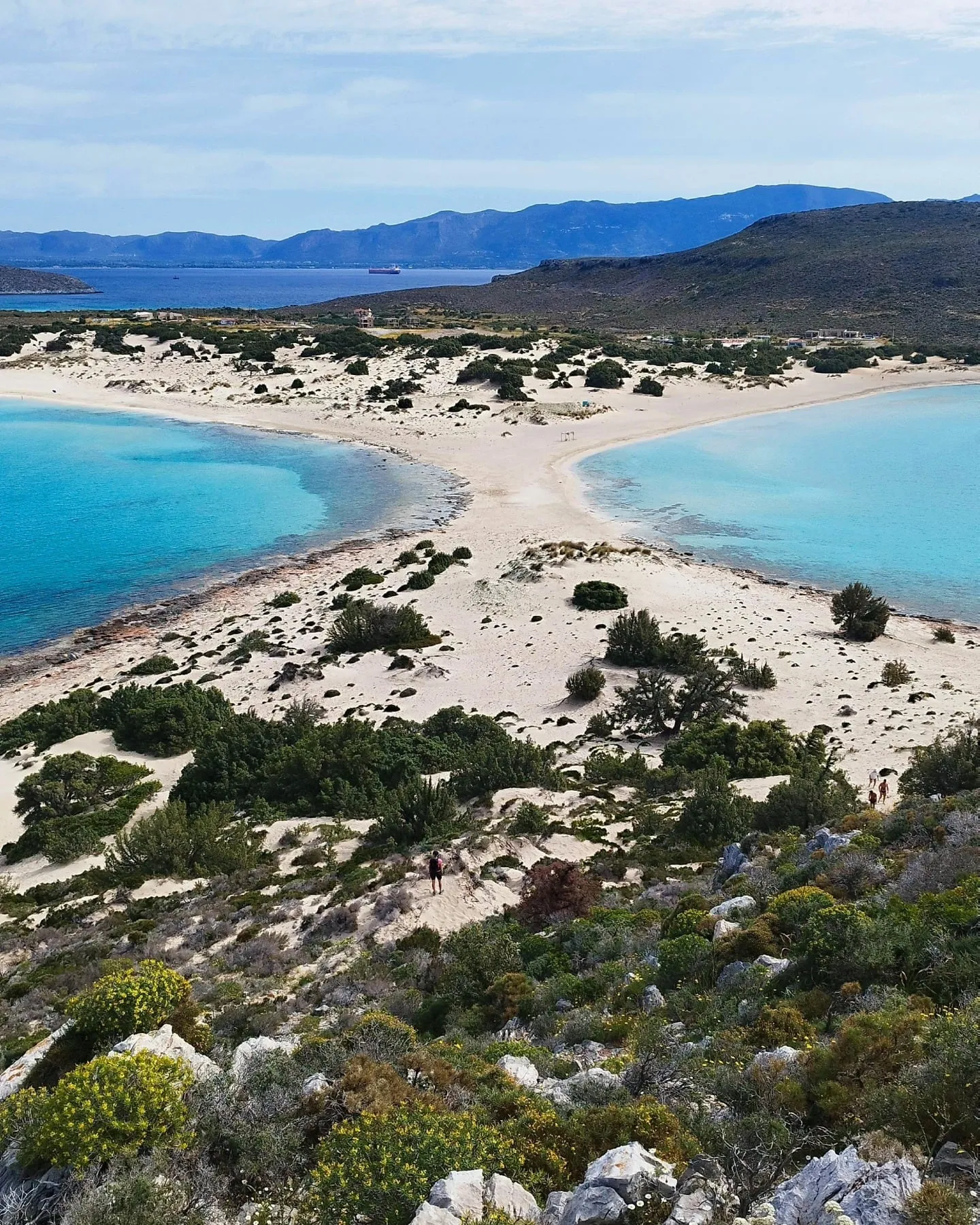 Simos Beach auf Elafonisos von oben